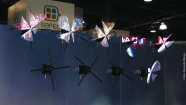 Displays holográficos apresentados na NAB.   Já é possível produzir dispositivos que projetam imagens sem necessidade de uma tela que as suporte