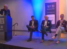 SET30 (2023) NEGÓCIOS E TENDÊNCIAS – Fernando Bittencourt, Ex-presidente da SET, Serge Van Herck, Chief Executive Officer, EVS, David Ross, Chief Executive Officer, Ross,, Conrad Clemson, CEO, EditShare