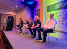 SET30 (2023) NEGÓCIOS E TENDÊNCIAS – Fernando Bittencourt, Ex-presidente da SET, Serge Van Herck, Chief Executive Officer, EVS, David Ross, Chief Executive Officer, Ross, Arne Berven, Chief Executive Officer, Wolftech, Conrad Clemson, CEO, EditShare e João Neto, CEO, Voiceinteraction